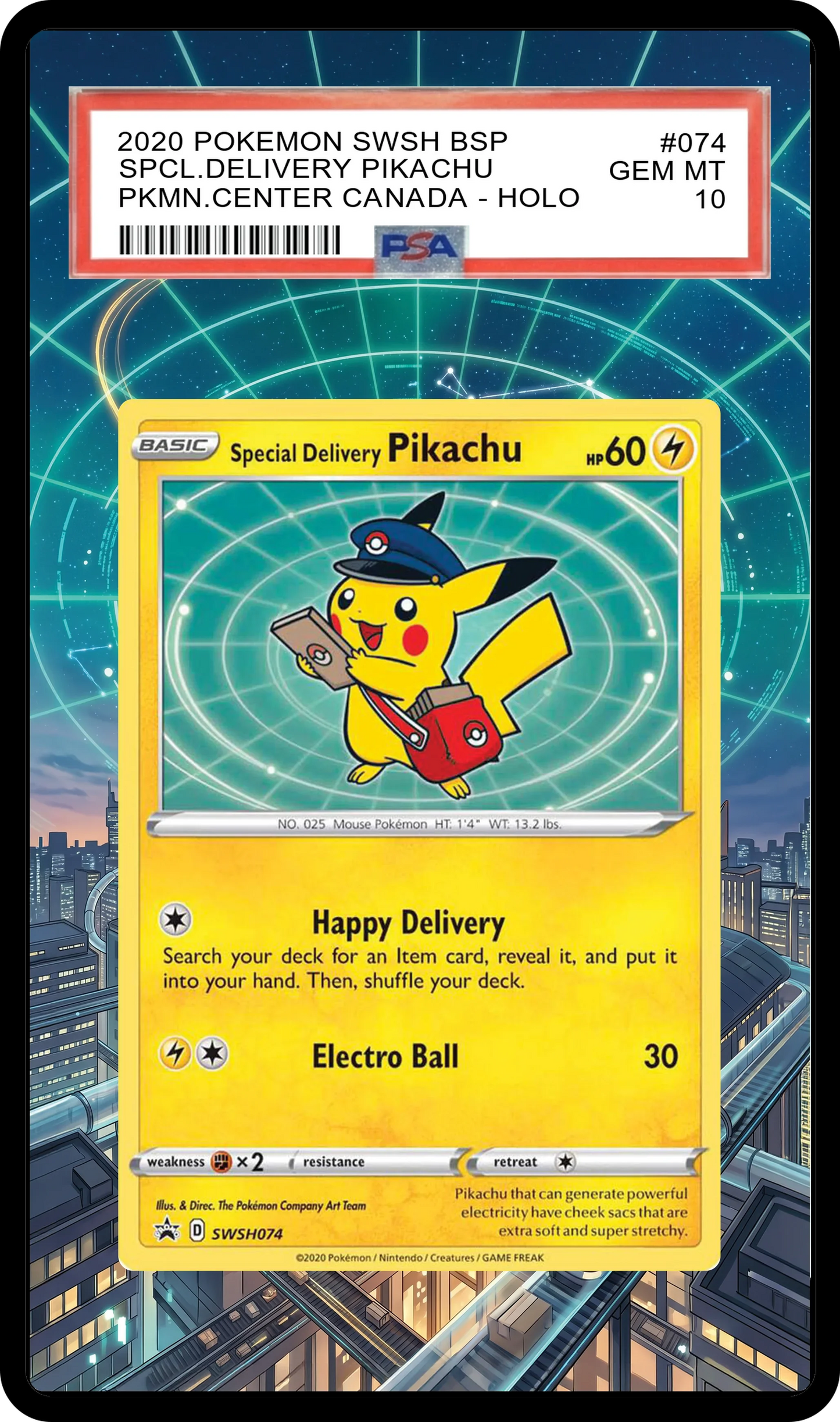 Special Delivery Pikachu - SWSH074 SWSH Custom Extended Aura