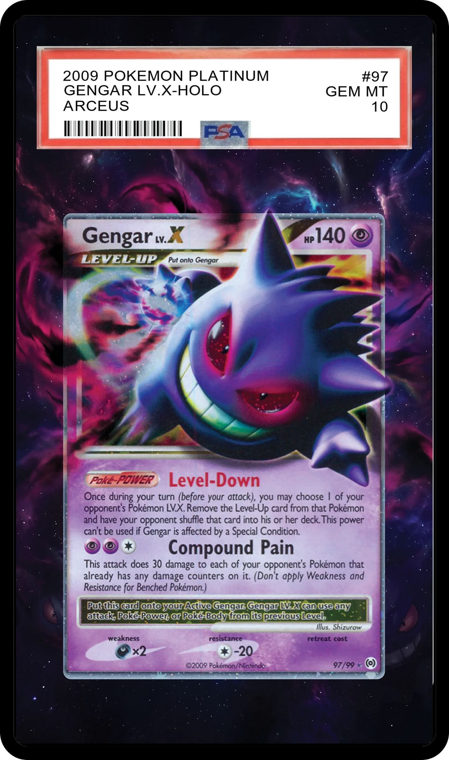 Gengar LV X - 97 Platinum: Arceus Custom Extended Aura