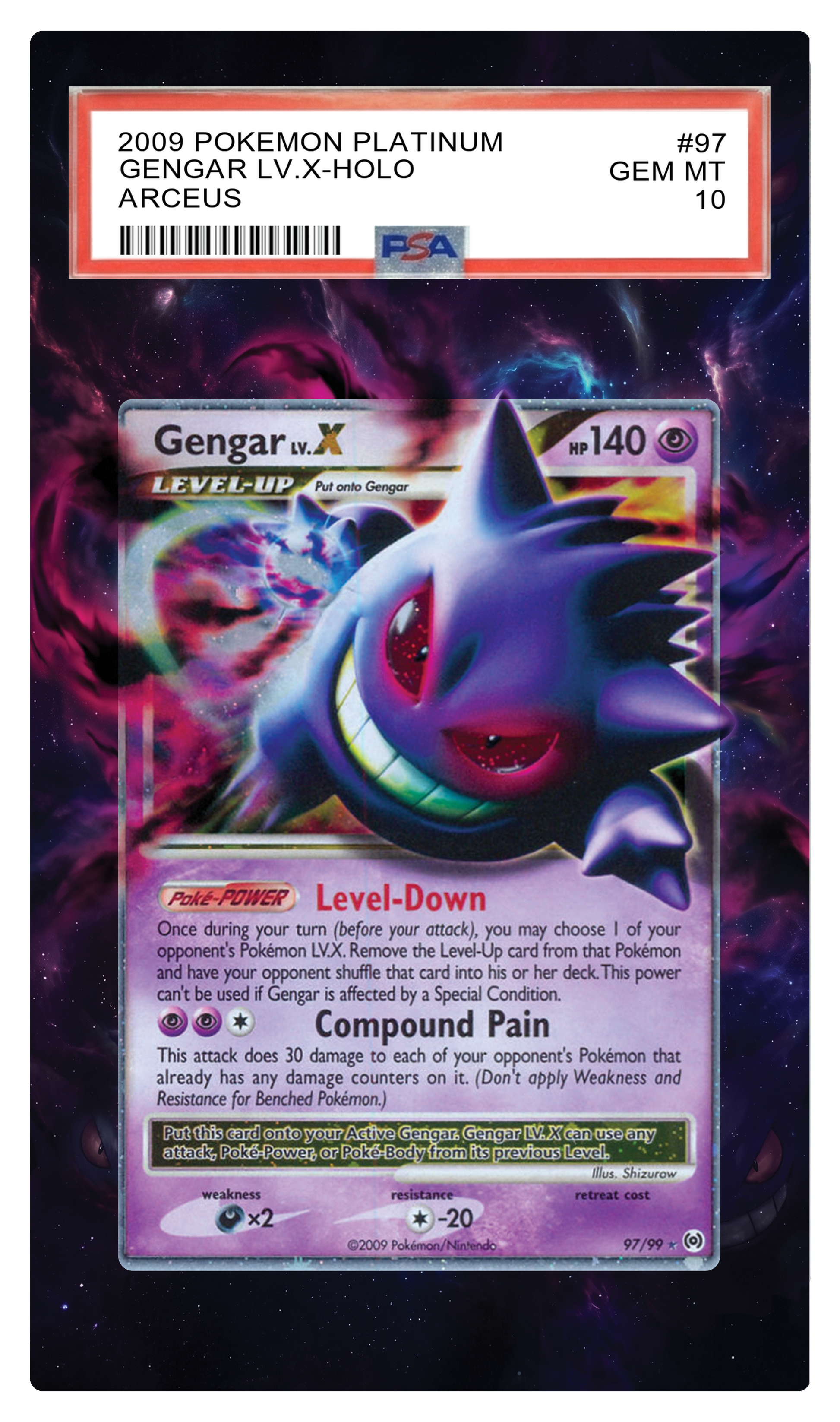 Gengar LV X - 97 Platinum: Arceus Custom Extended Aura