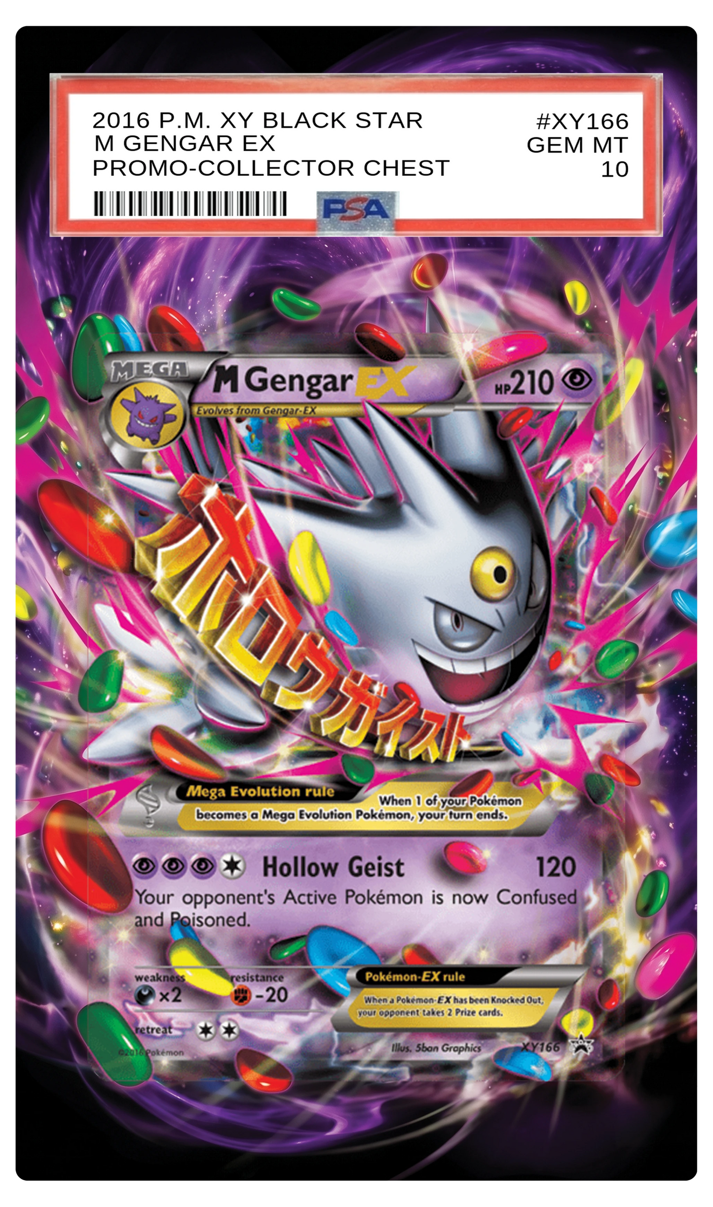 M Gengar EX - XY166 Black Star Custom Extended Aura