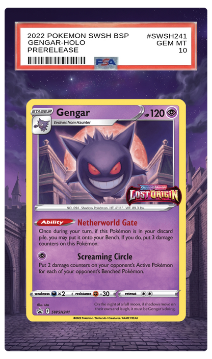 Gengar - SWSH241 Black Star Custom Extended Aura