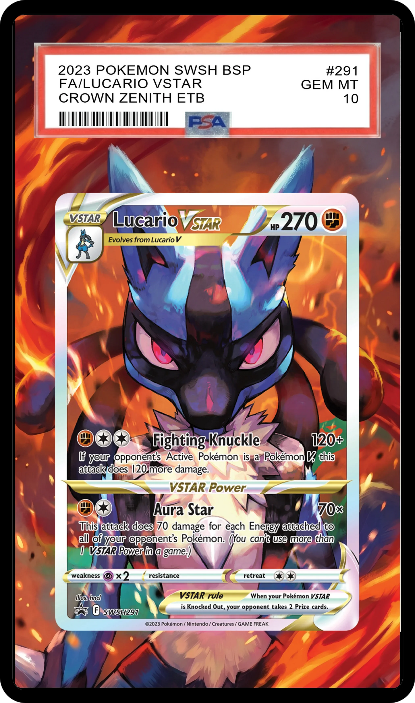 Lucario VSTAR - SWSH291 Black Star Custom Extended Aura