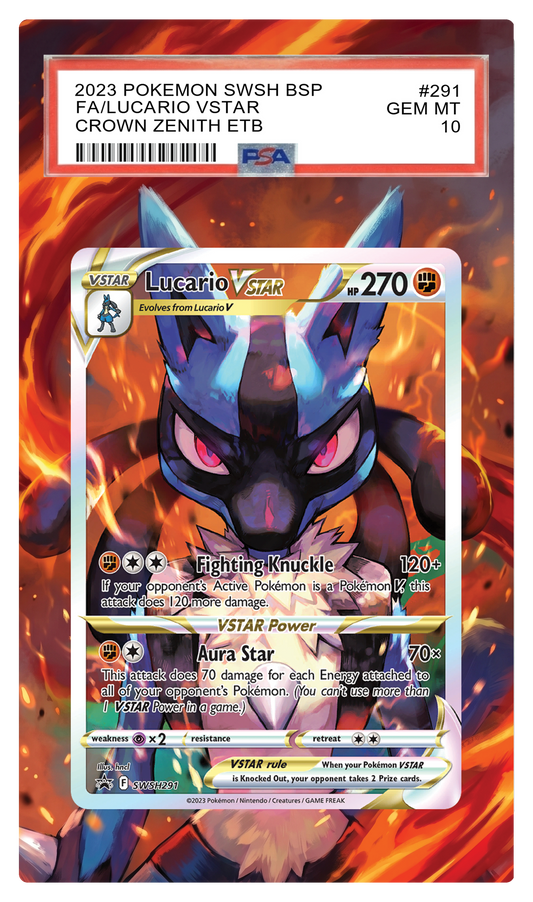 Lucario VSTAR - SWSH291 Black Star Custom Extended Aura