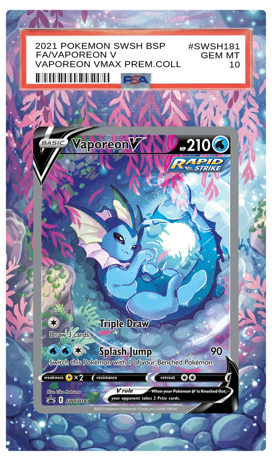 Vaporeon V - SWSH181 Black Star Custom Extended Aura
