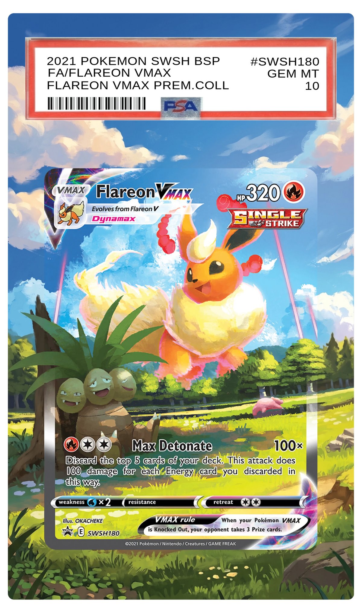 Flareon VMAX - SWSH180 Black Star Custom Extended Aura