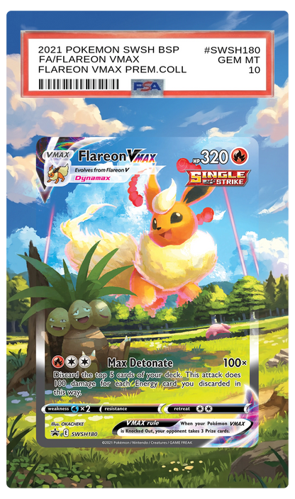 Flareon VMAX - SWSH180 Black Star Custom Extended Aura