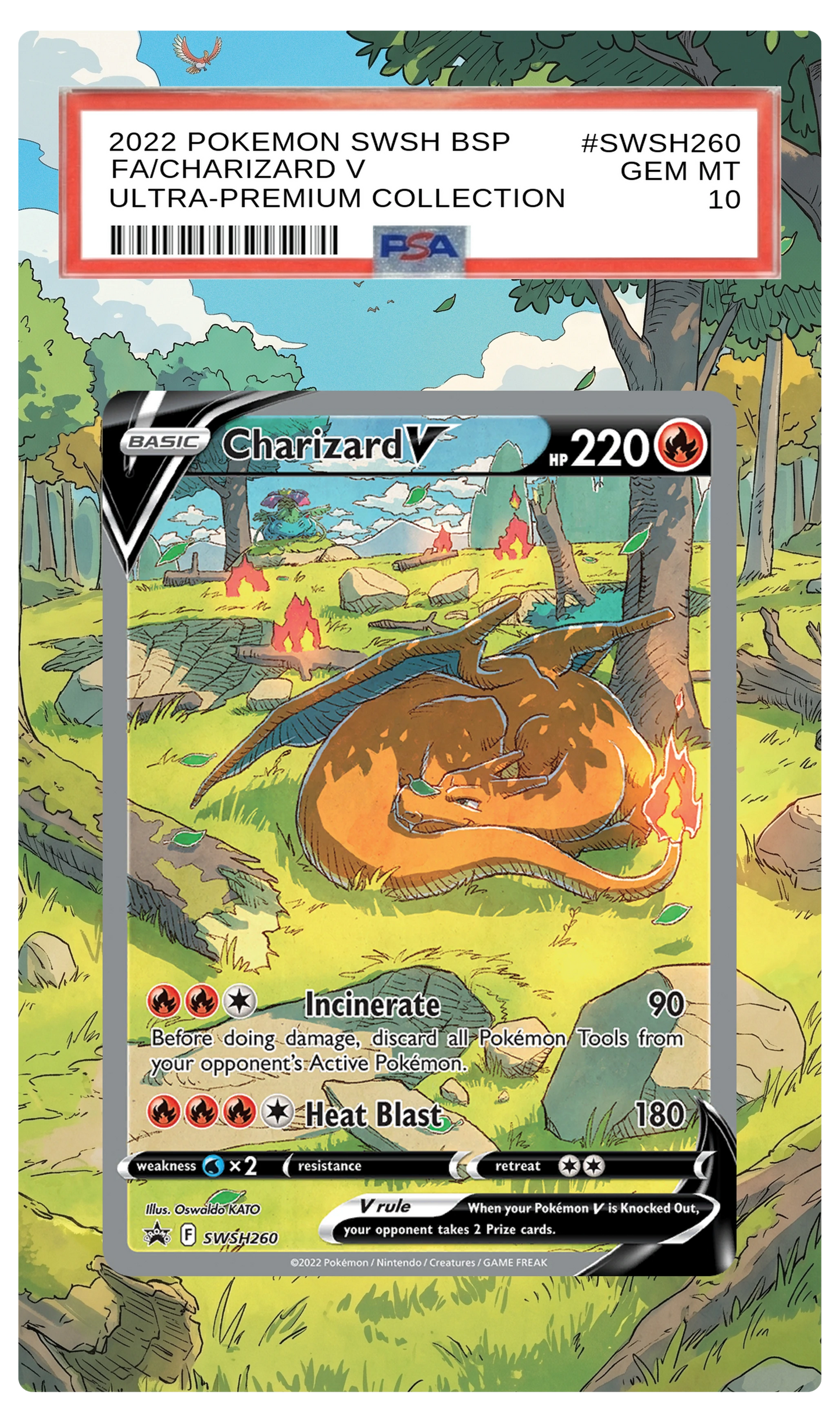 Charizard V - SWSH260 Black Star Custom Extended Aura