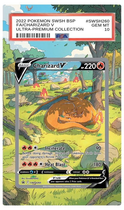 Charizard V - SWSH260 Black Star Custom Extended Aura