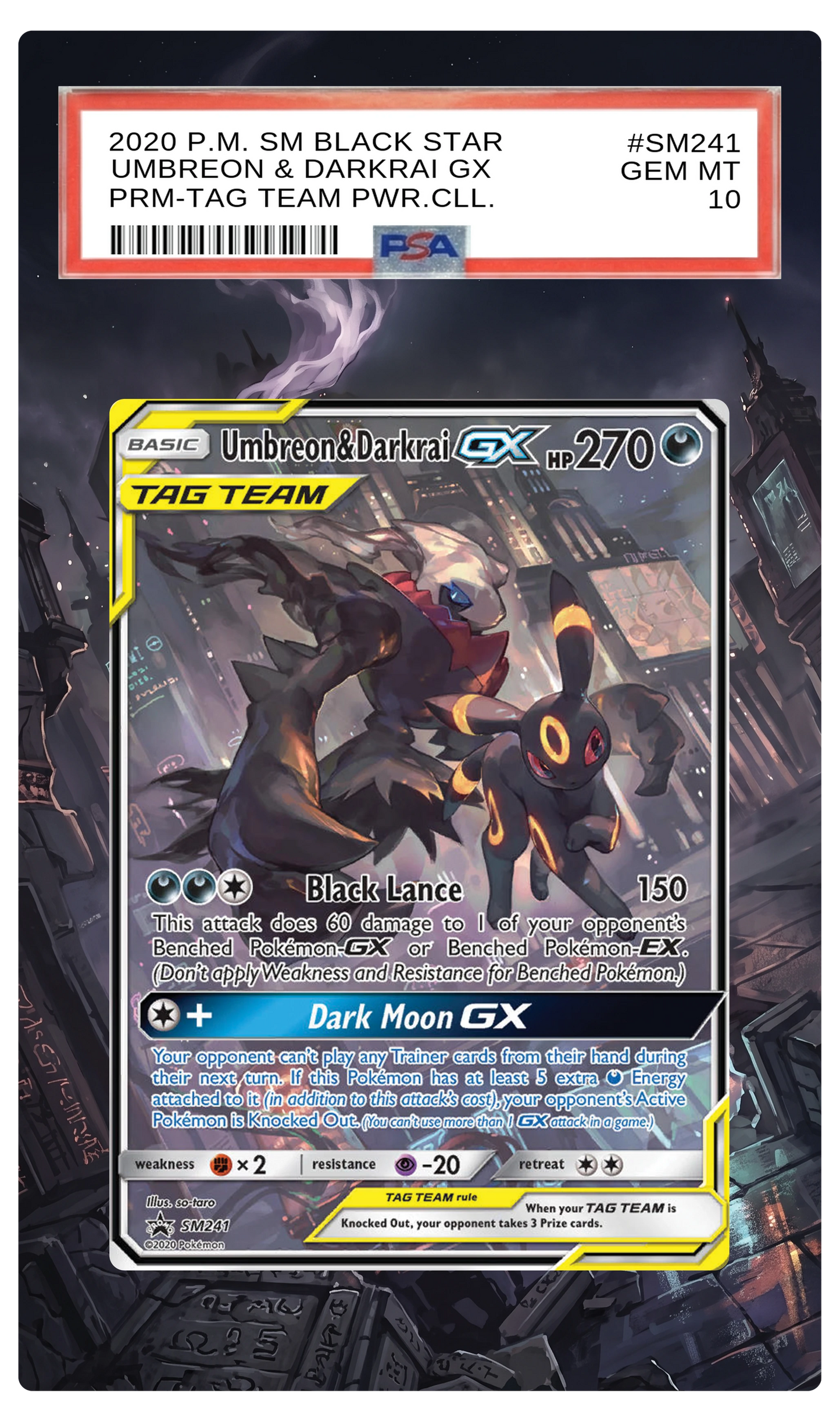 Umbreon & Darkrai GX - SM241 Black Star Custom Extended Aura
