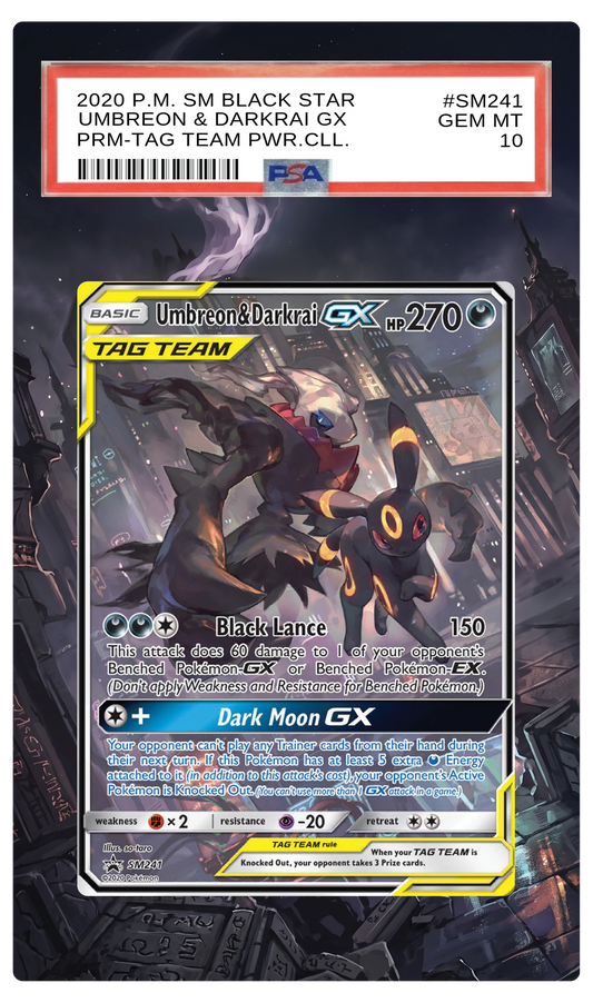 Umbreon & Darkrai GX - SM241 Black Star Custom Extended Aura