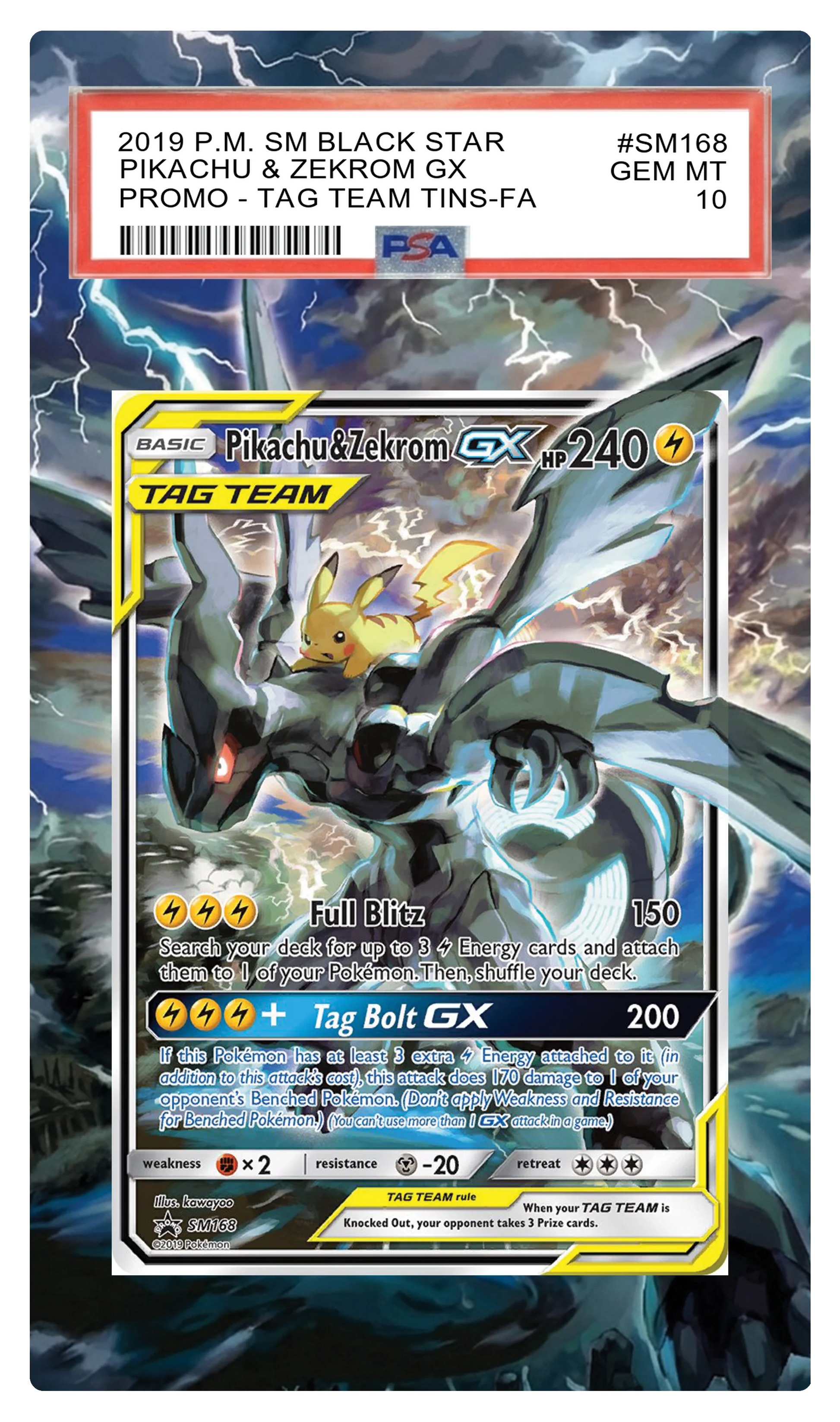Pikachu & Zekrom GX - SM168 Black Star Custom Extended Aura