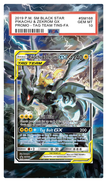 Pikachu & Zekrom GX - SM168 Black Star Custom Extended Aura