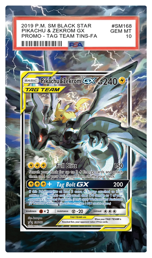 Pikachu & Zekrom GX - SM168 Black Star Custom Extended Aura