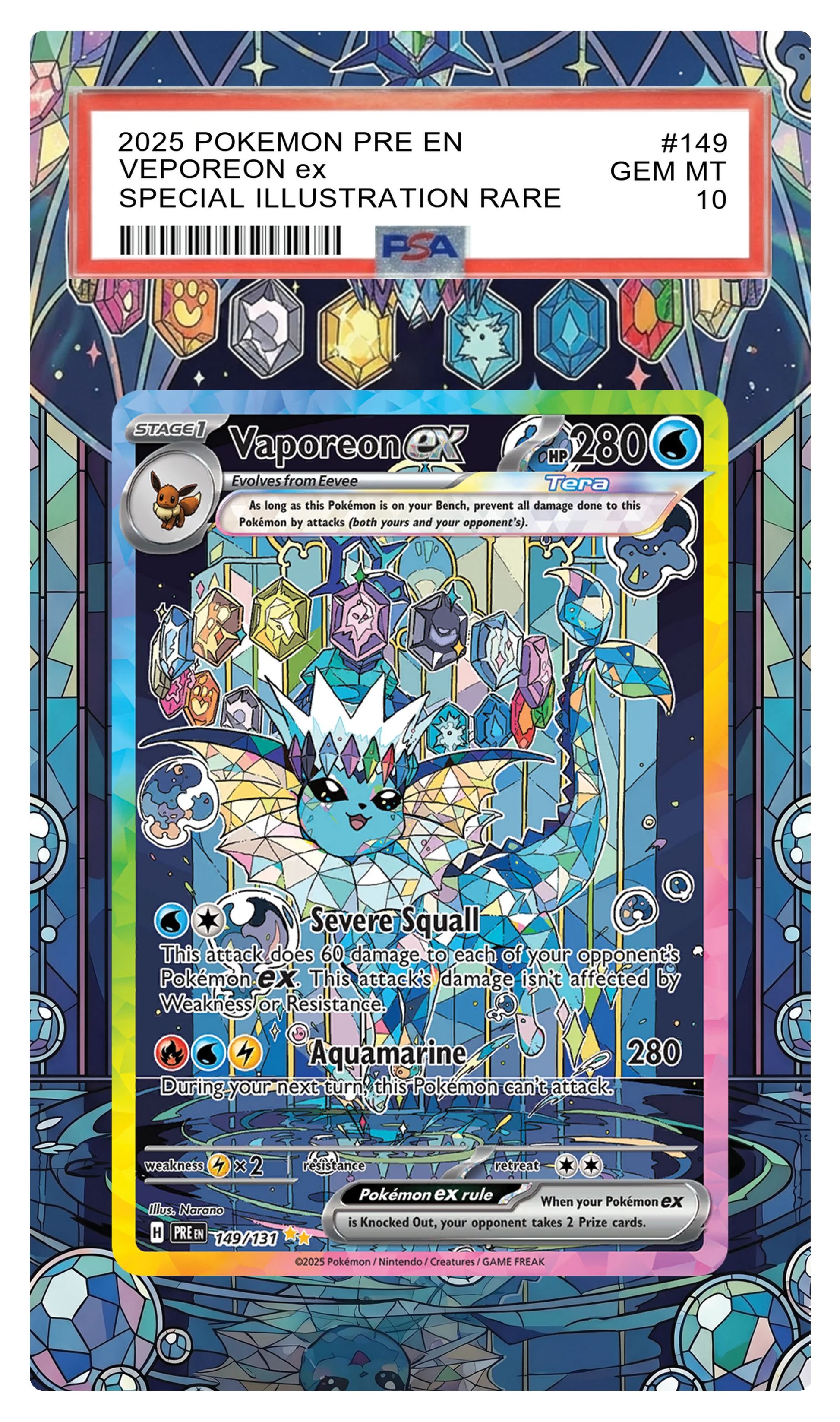 Vaporeon ex - 149 PRE Custom Extended Aura