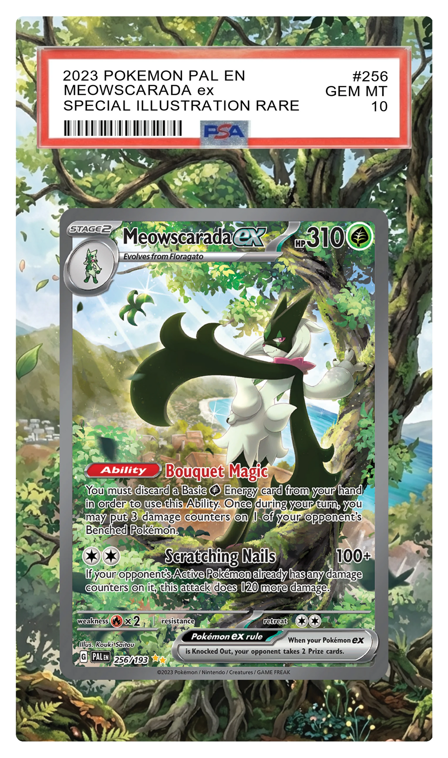 Meowscarada ex - 256 PAL Custom Extended Aura