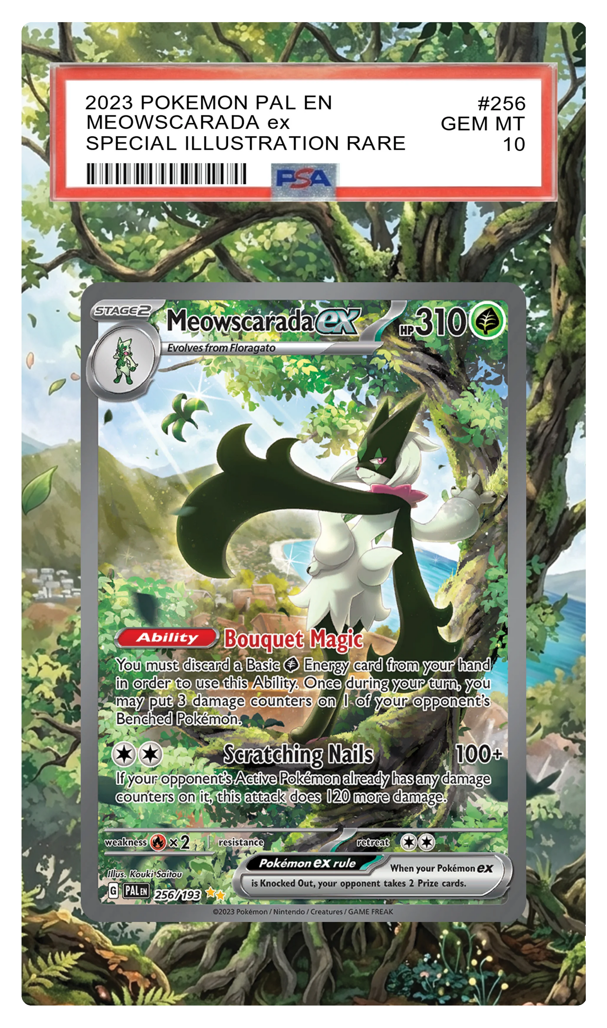 Meowscarada ex - 256 PAL Custom Extended Aura
