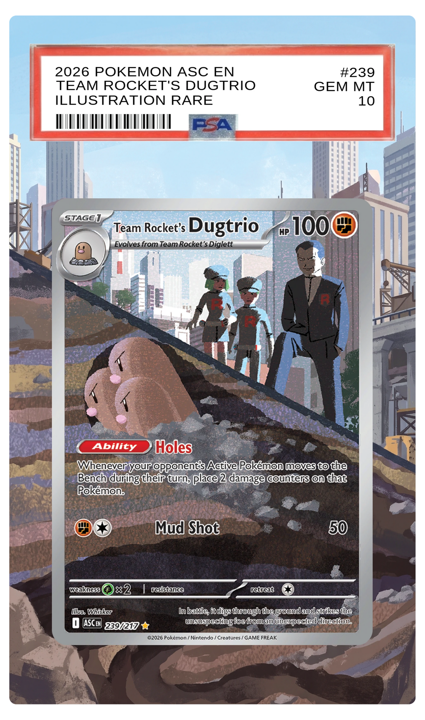 Team Rocket's Dugtrio - 239 ASC Custom Extended Aura
