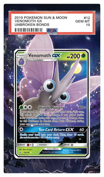 Venomoth GX - 12 Unbroken Bonds Custom Extended Aura