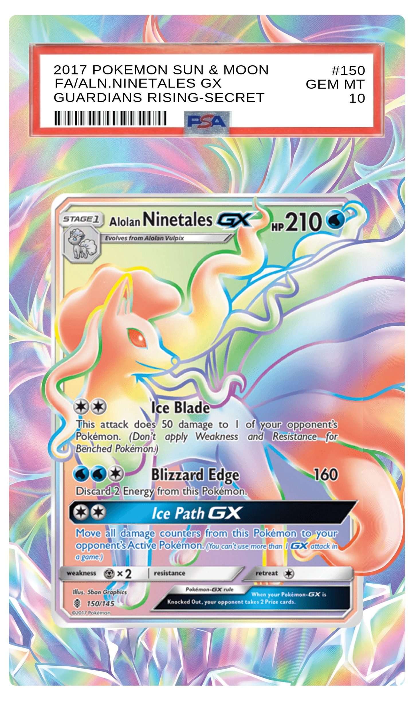 Alolan Ninetales GX - 150 GRI Custom Extended Aura