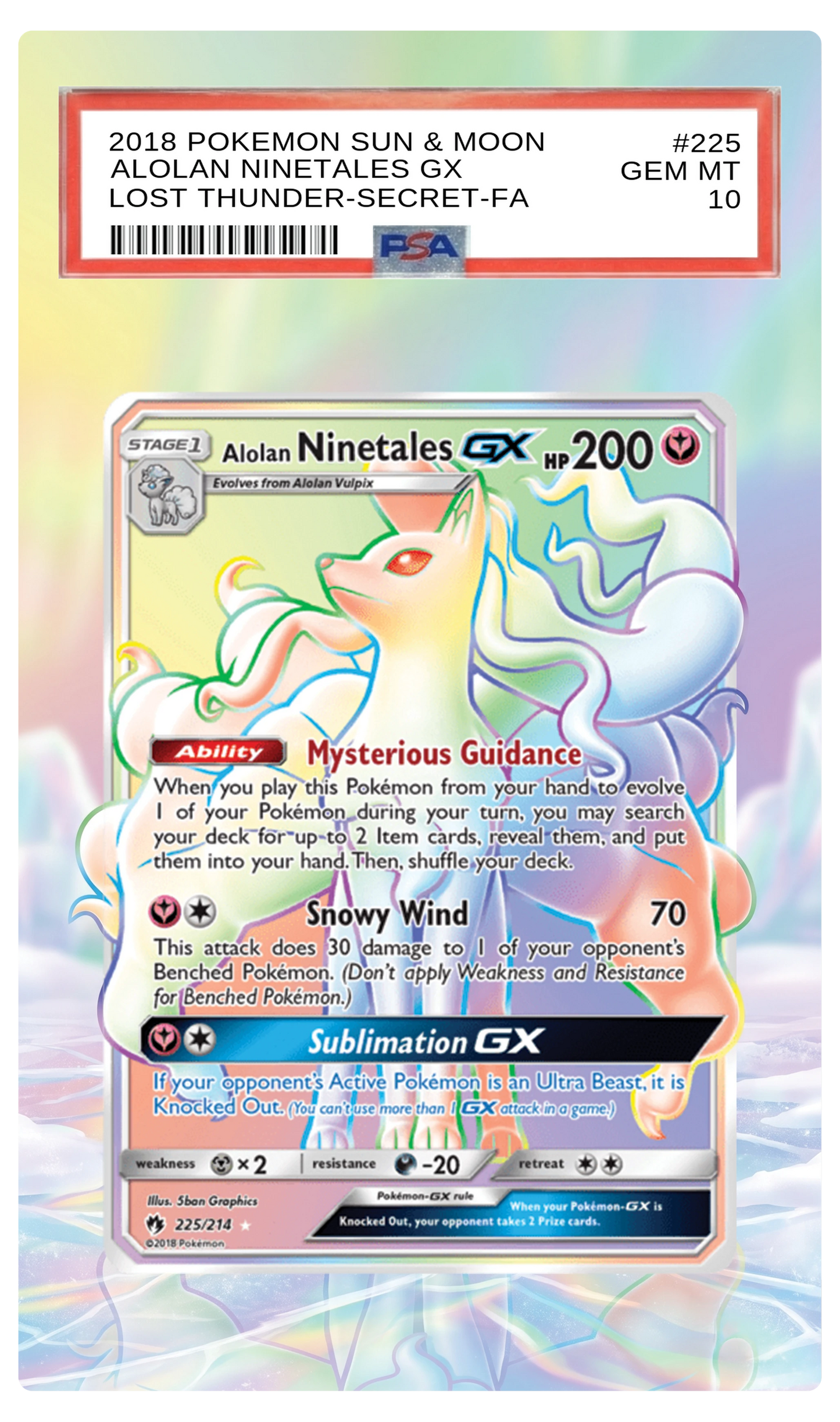 Alolan Ninetales GX - 225 LOT Custom Extended Aura
