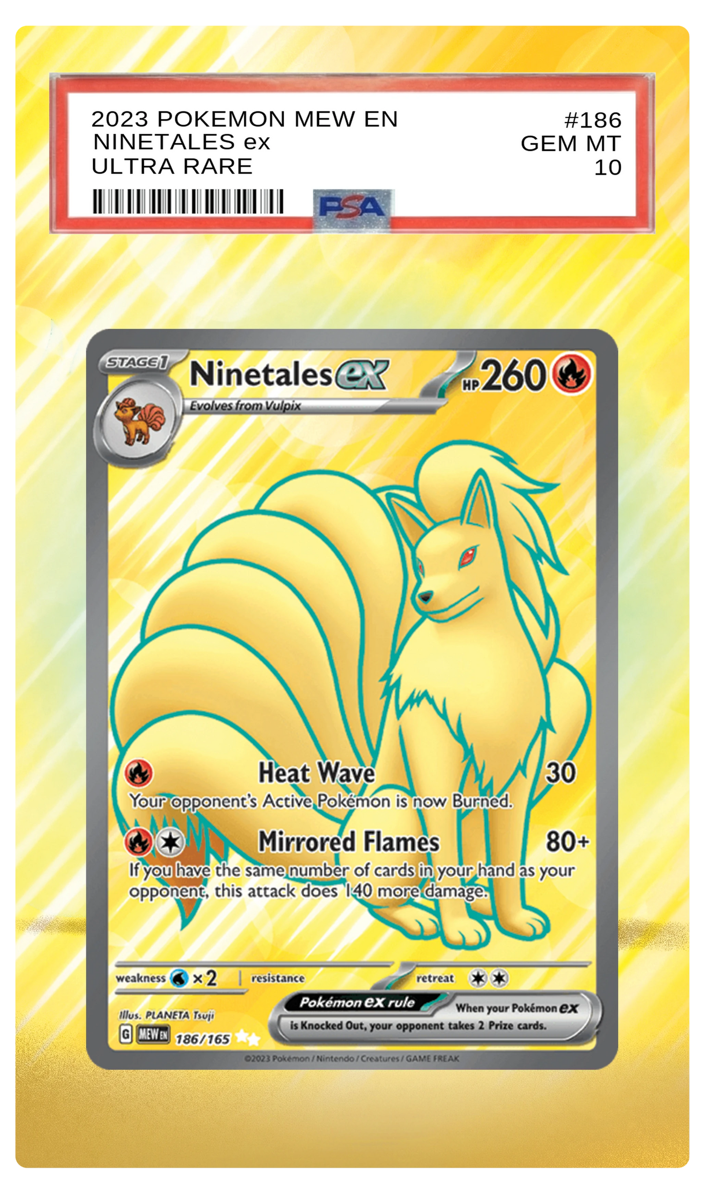 Ninetales ex - 186 MEW Custom Extended Aura