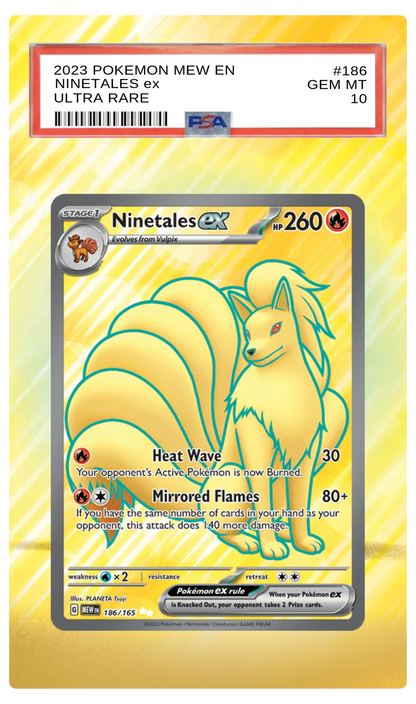 Ninetales ex - 186 MEW Custom Extended Aura