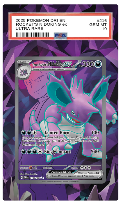 Team Rocket's Nidoking ex - 216 DRI Custom Extended Aura