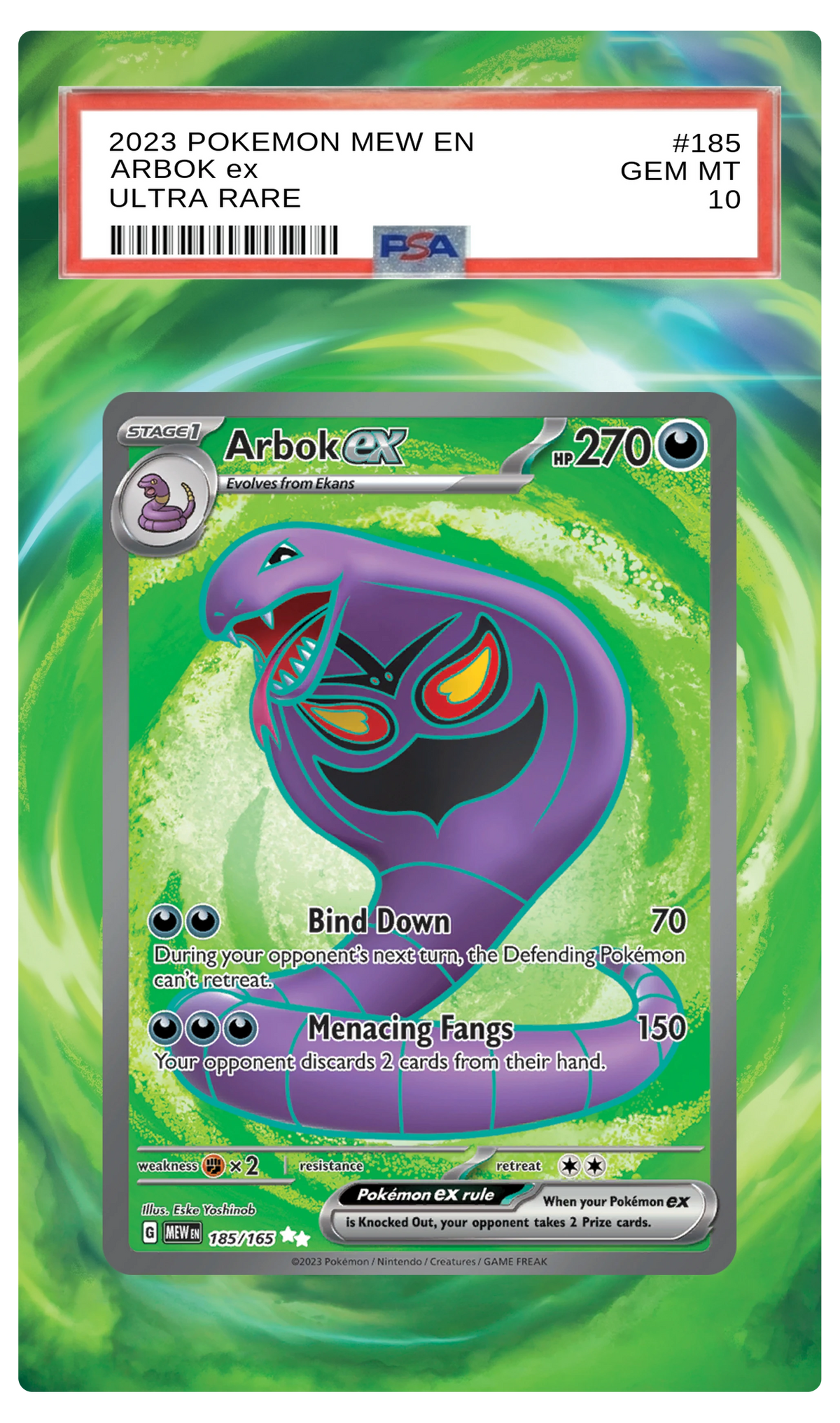 Arbok ex - 185 MEW Custom Extended Aura