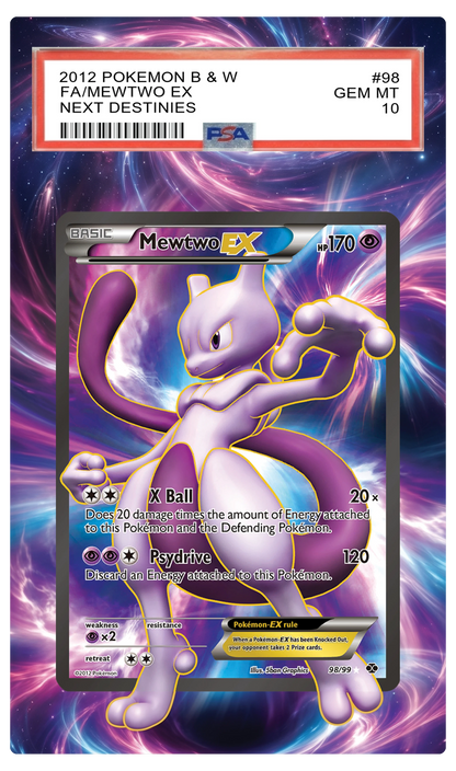 Mewtwo EX - 98 B&W Custom Extended Aura